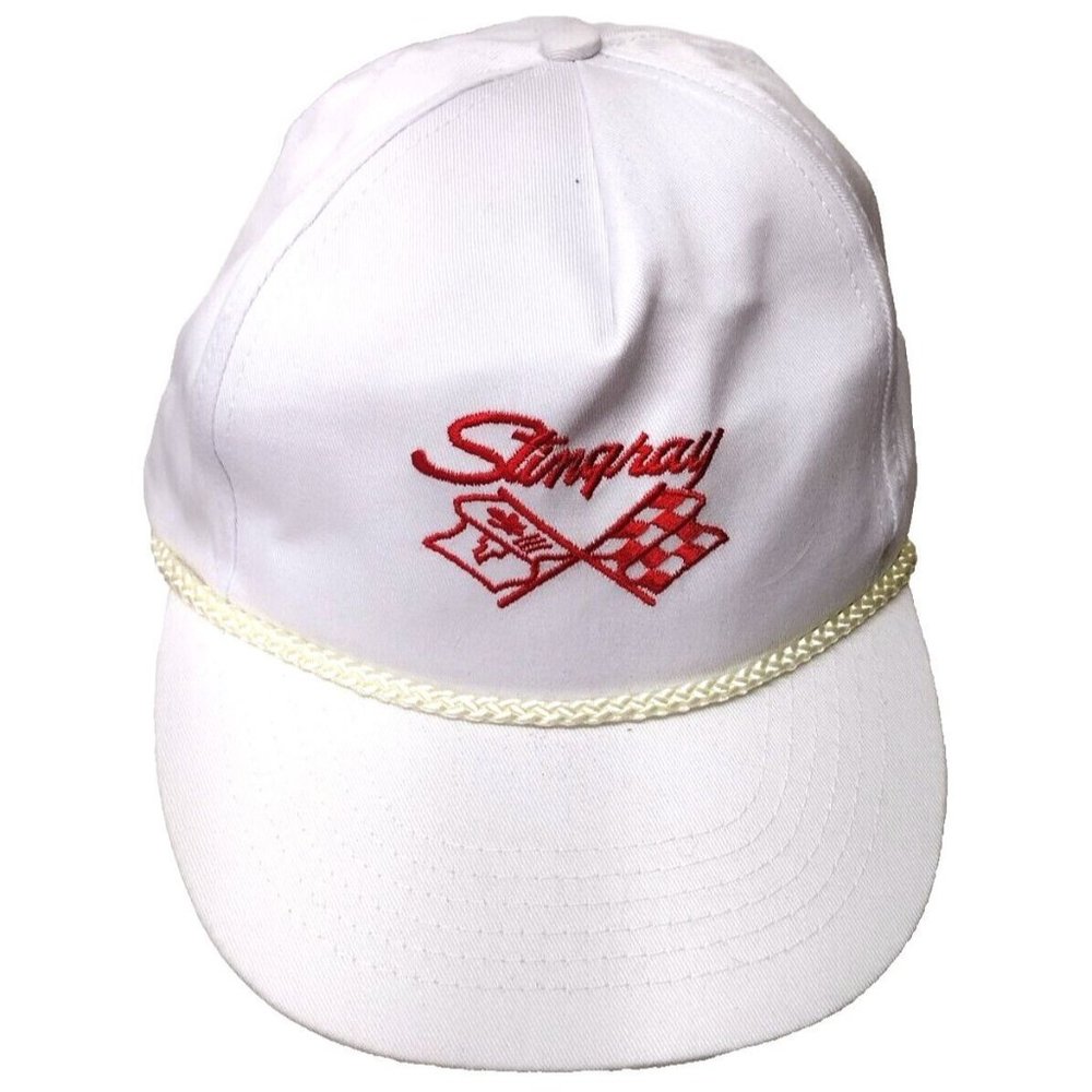 NEW Vintage 1980’s White CORVETTE Stingray Chevy Chevrolet Trucker Cap Hat